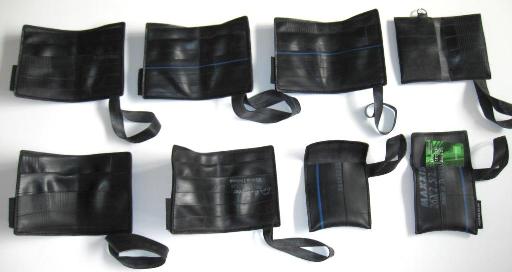 Inside the recylced inner tube wallets made by recycled.co.nz in Wellington, NZ.